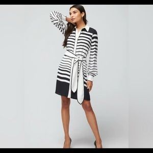 WHBM Long-Sleeve Collared Shirt Dress Size L